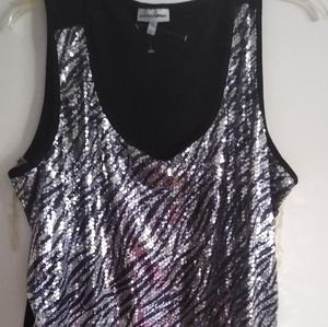 Stripe zebra silver and black. Size 24 or 3X